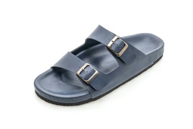 Erkekler beyaz arka plan üzerinde izole sandalet deri