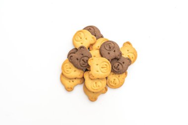 Beyaz arka plan üzerinde izole ayı bisküvi kraker