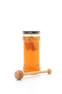 Bal kavanozu beyaz arkaplanda izole