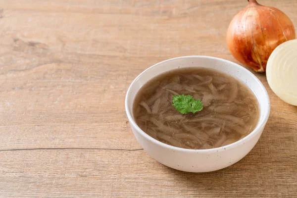 Миска Луковый Суп Здоровый Стиль Питания — стоковое фото