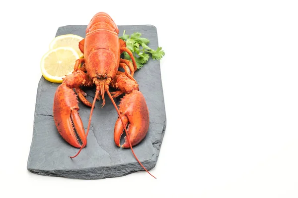 Freshly Boiled Lobster Slate Plate Isolated White Background — Stock Photo, Image