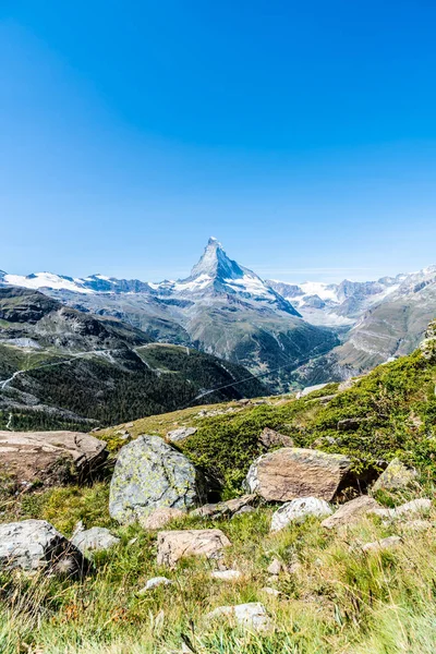 Sviçre Zermatt Taki Matterhorn Zirvesi Manzaralı Güzel Bir Dağ Manzarası — Stok fotoğraf