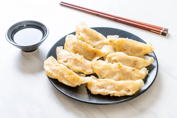 Japanse Gyoza Knoedels Snack Met Sojasaus — Stockfoto