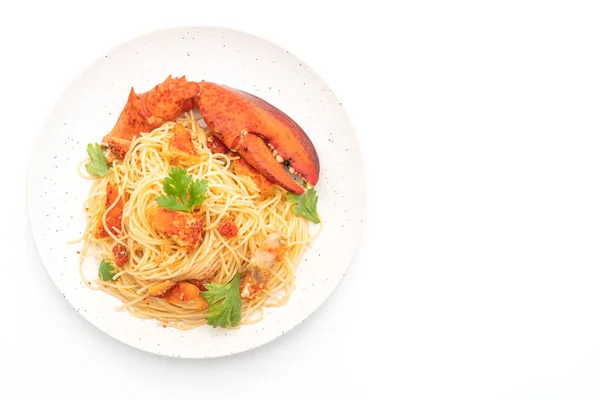 Těstoviny All Astice Nebo Humří Špagety Italské Jídlo Izolované Bílém — Stock fotografie