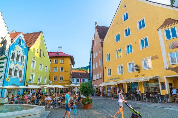 Fussen Alemania Ago 2018 Café Callejero Casco Antiguo Fussen Fussen — Foto de Stock