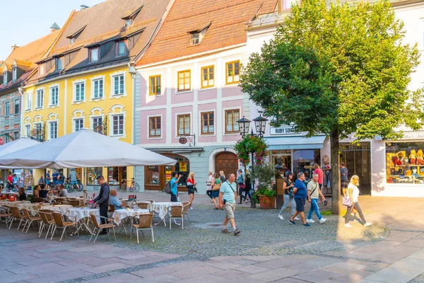 Füssen Deutschland 2018 Straßencafé Der Füssener Altstadt Füssen Ist Eine — Stockfoto