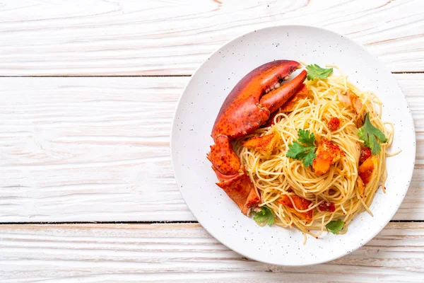Pasta All Astice Espaguetis Langosta Comida Italiana —  Fotos de Stock