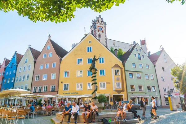 Füssen Deutschland 2018 Straßencafé Der Füssener Altstadt Füssen Ist Eine — Stockfoto