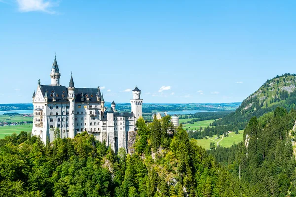 Beautiful Architecture Neuschwanstein Castle Bavarian Alps Germany Blue Sky Stock Photo