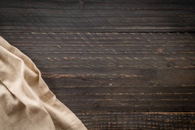 ahşap arka plan - vintage etkisi filtre üzerinde mutfak bezi (peçete)