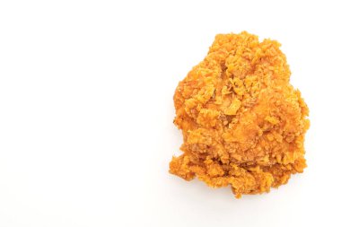 Beyaz arka plan üzerinde izole kızarmış tavuk (abur cubur ve sağlıksız yiyecek)