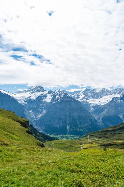 Montanha Dos Belos Alpes Com Céu Azul Grindelwald Suíça — Fotografia de Stock