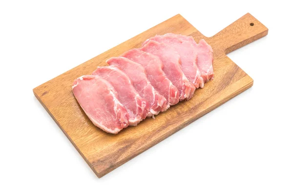 Fresh Pork Raw Fillet Isolated White Background — Stock Photo, Image