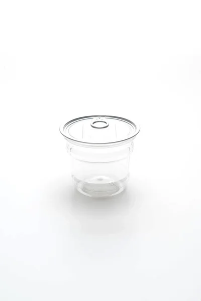 Empty Plastic Jar Isolated White Background — Stock Photo, Image