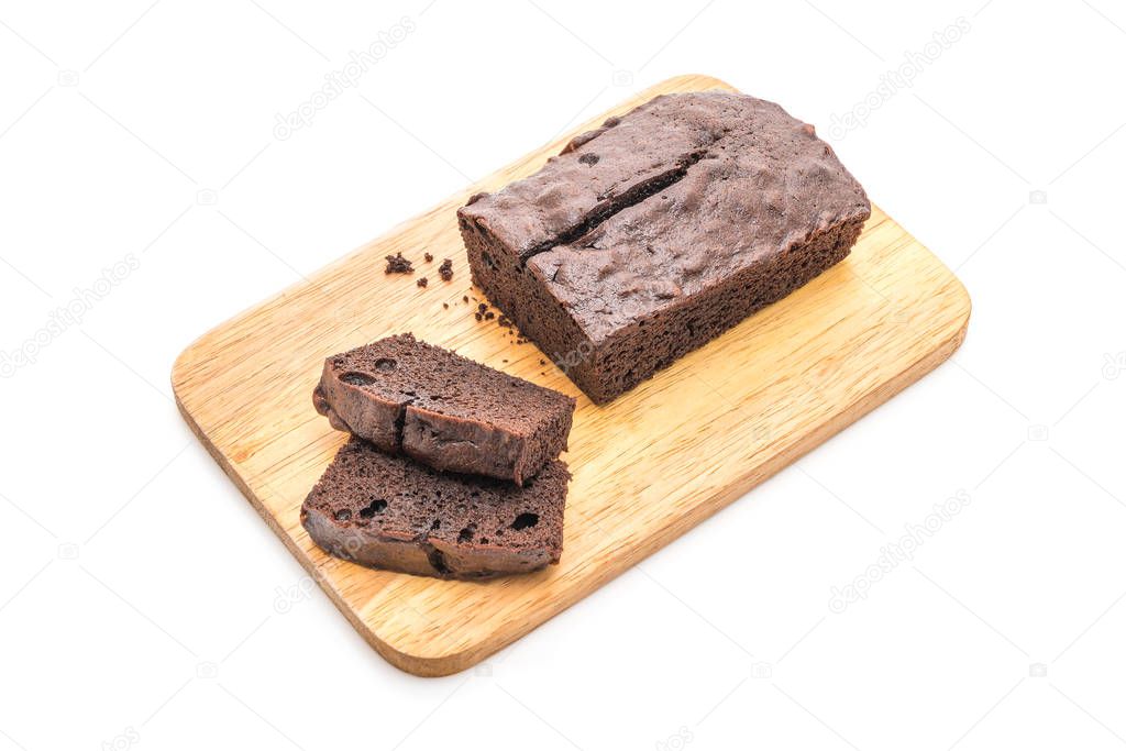 chocolate brownie cake isolated on white background