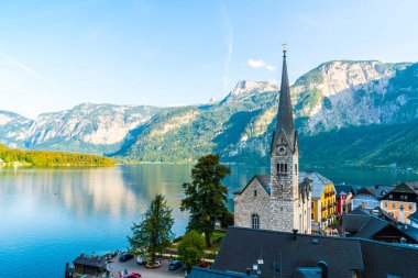 Avusturya Alpleri'nde, Salzkammergut bölge, Hallstatter gölde Hallstatt köyü Hallstatt, Avusturya