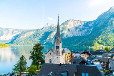 Avusturya Alpleri'nde, Salzkammergut bölge, Hallstatter gölde Hallstatt köyü Hallstatt, Avusturya