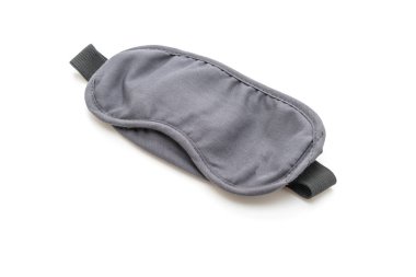 uyku beyaz arka plan üzerinde izole göz maskesi siyah