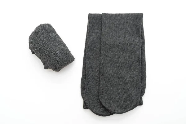 Calcetines Negros Aislados Sobre Fondo Blanco —  Fotos de Stock