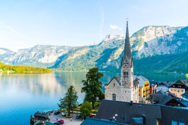 Avusturya Alpleri'nde, Salzkammergut bölge, Hallstatter gölde Hallstatt köyü Hallstatt, Avusturya