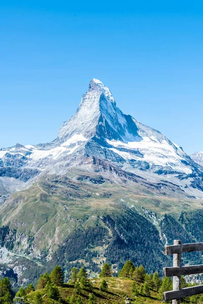 Beautiful Mountain Landscape Views Matterhorn Peak Zermatt Switzerland — Stock Photo, Image