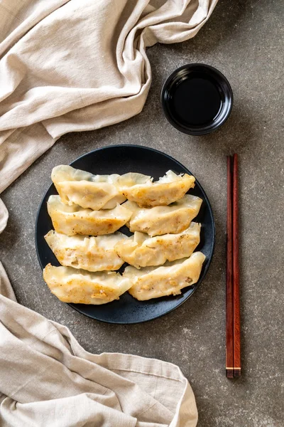 Gyoza Japonais Boulettes Collation Sauce Soja — Photo