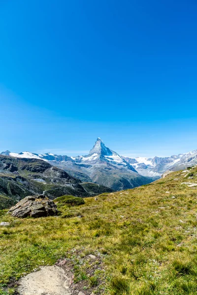 Όμορφο Ορεινό Τοπίο Θέα Στην Κορυφή Matterhorn Στο Zermatt Ελβετία — Φωτογραφία Αρχείου