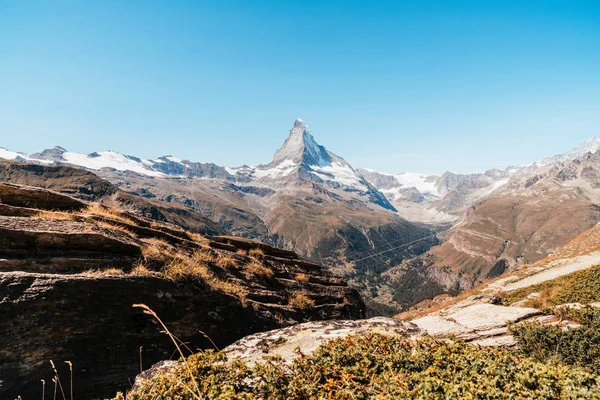 Όμορφο Ορεινό Τοπίο Θέα Στην Κορυφή Matterhorn Στο Zermatt Ελβετία — Φωτογραφία Αρχείου