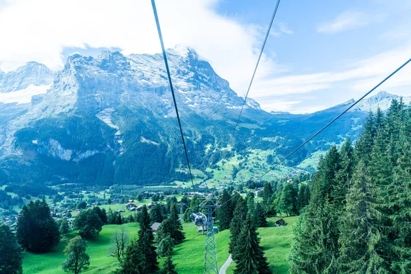 Pueblo Grindelwald Suiza Vista Desde Teleférico — Foto de Stock