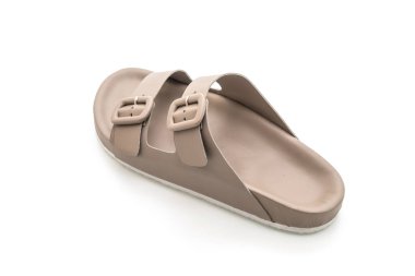 Kadınlar beyaz arka plan üzerinde izole sandalet deri