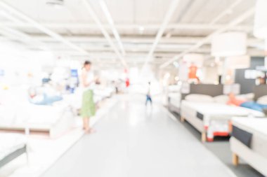 Soyut bulanıklık ve mobilya Dekorasyon iç alışveriş mağazası için arka plan defocused