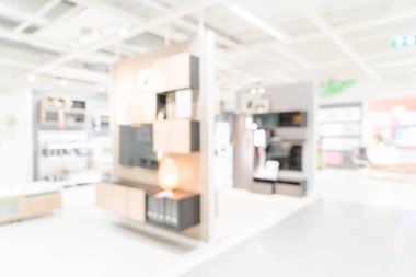 Soyut bulanıklık ve mobilya Dekorasyon iç alışveriş mağazası için arka plan defocused