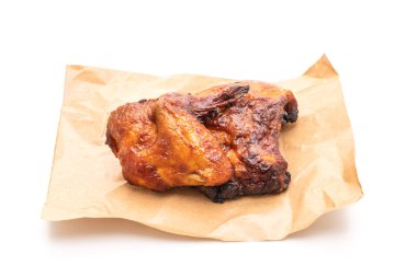 ızgara ve Barbekü tavuk beyaz arka plan üzerinde izole