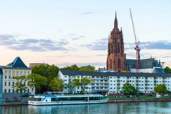 Frankfurt Main Skyline Twilight Hour — Stock Photo, Image