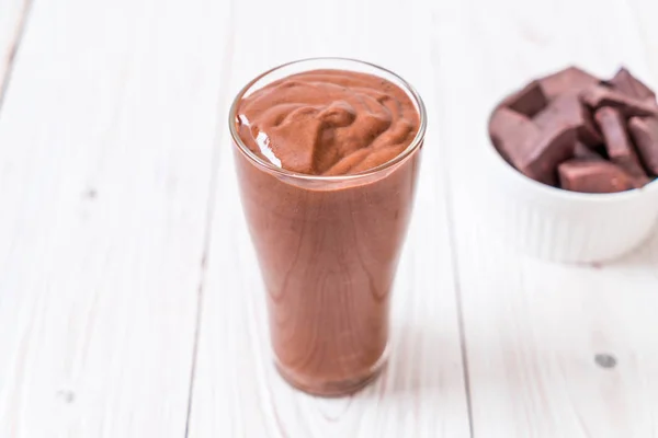 Smoothies Chocolat Milkshake Sur Fond Bois — Photo