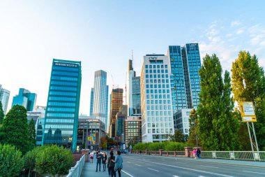 Frankfurt Am Main, Almanya - 2 Eylül 2018: Görünüm Frankfurt am Main manzarası.