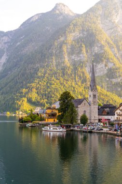 Avusturya Alpleri'nde, Salzkammergut bölge, Hallstatter gölde Hallstatt köyü Hallstatt, Avusturya