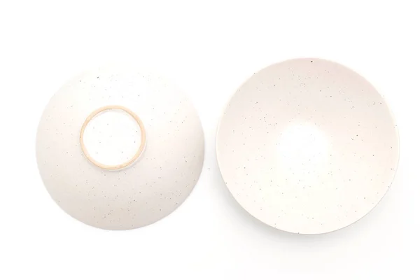 Пустая Тарелка Чаша Изолированы Белом Фоне — стоковое фото