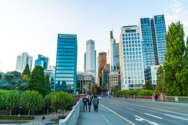 Frankfurt Am Main, Almanya - 2 Eylül 2018: Görünüm Frankfurt am Main manzarası.