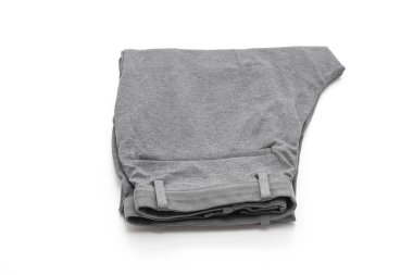 izole üzerinde beyaz arka plan erkek gri pantolon