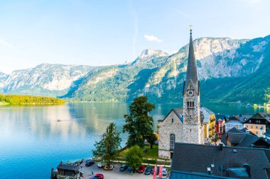 Avusturya Alpleri'nde, Salzkammergut bölge, Hallstatter gölde Hallstatt köyü Hallstatt, Avusturya