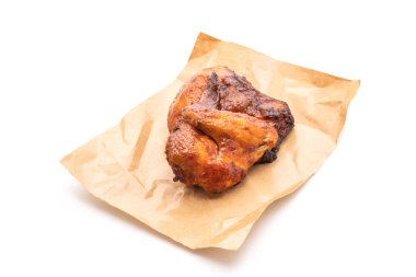 ızgara ve Barbekü tavuk beyaz arka plan üzerinde izole