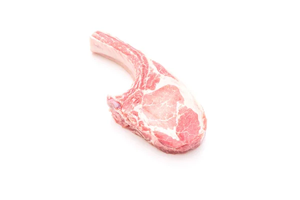 Pork Chop Raw Isolated White Background — Stock Photo, Image