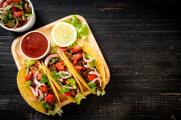 Tacos Meat Vegetables Mexican Food Style — Stock Photo, Image