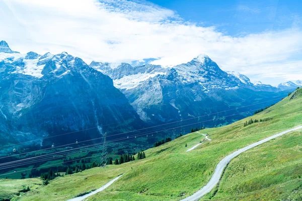 Όμορφη Άλπεις Βουνού Γαλάζιο Του Ουρανού Γκρίντεουαλντ Ελβετία — Φωτογραφία Αρχείου