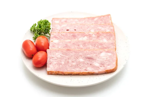 Bacon Barbecue Sliced Isolated White Background — Stock Photo, Image