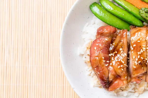Teriyaki Chicken Rice Bowl Asian Food Style — Stock Photo, Image