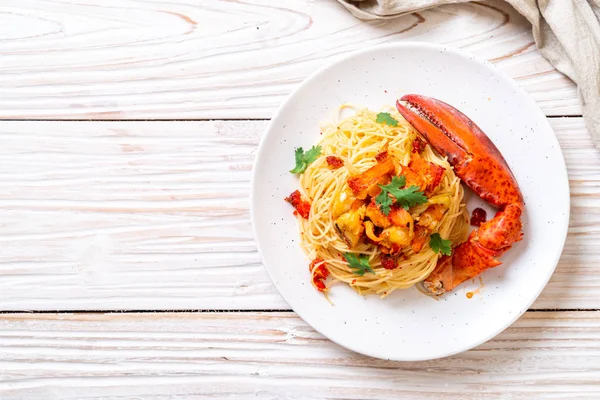 Pasta All Astice Espaguetis Langosta Comida Italiana —  Fotos de Stock