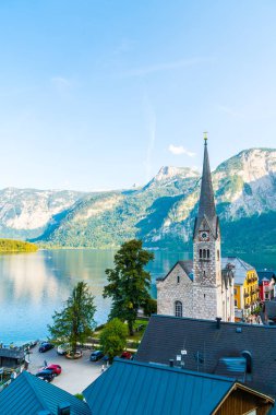 Avusturya Alpleri'nde, Salzkammergut bölge, Hallstatter gölde Hallstatt köyü Hallstatt, Avusturya