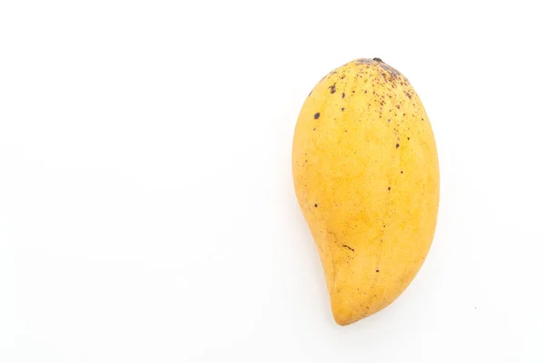 Fräsch Och Golden Mango Isolerad Vit Bakgrund — Stockfoto